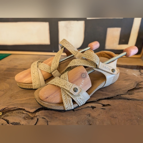 TAOS Trulie Beige Cork Slingback sandals Wedges size 8-8.5 US /EUR 39 Women’s - Picture 6 of 11